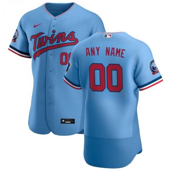 Minnesota Twins Custom Men Women youth Nike Light Blue Alternate 2020 60th Season Authentic Team MLB Jersey