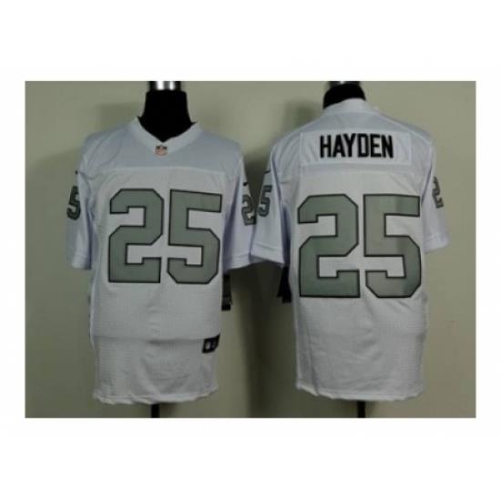 Nike Oakland Raiders 25 D.J. Hayden White Elite silver number NFL Jersey