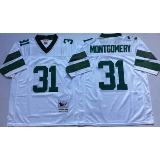 Men Philadelphia Eagles 31 Wilbert Montgomery White M&N Throwback Jersey