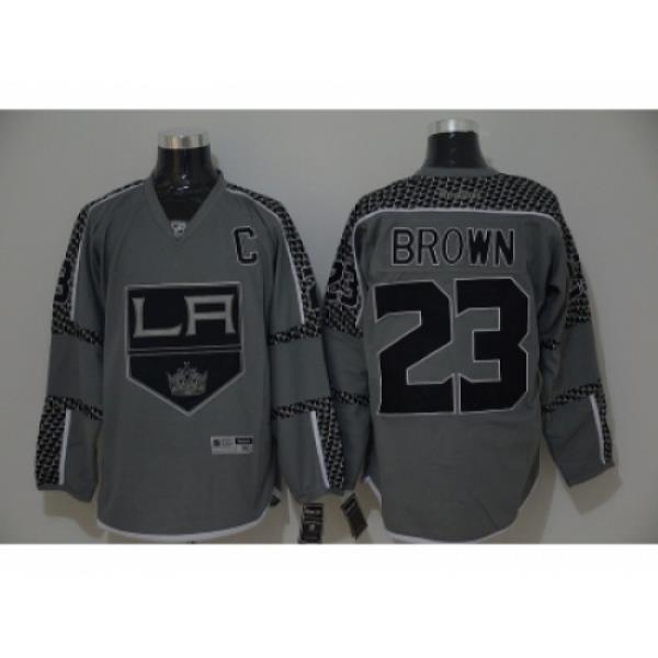 NHL los angeles kings #23 brown Charcoal Cross Check Fashion jerseys