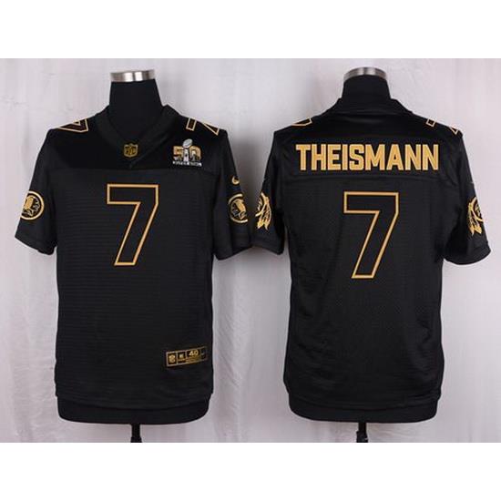 Nike Redskins #7 Joe Theismann Black Mens Stitched NFL Elite Pro Line Gold Collection Jersey