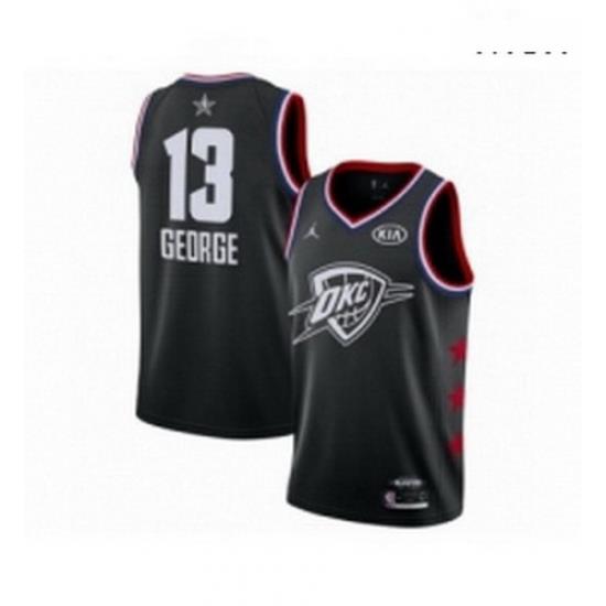 Mens Jordan Oklahoma City Thunder 13 Paul George Swingman Black 2019 All Star Game Basketball Jersey