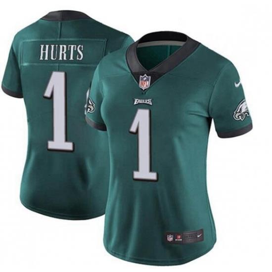 Women Philadelphia Eagles Jalen Hurts 1 Limited Green Vapor Untouchable NFL Jersey