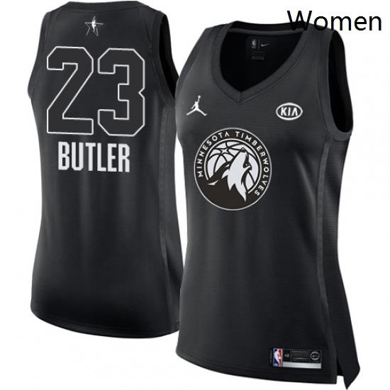 Womens Nike Jordan Minnesota Timberwolves 23 Jimmy Butler Swingman Black 2018 All Star Game NBA Jersey