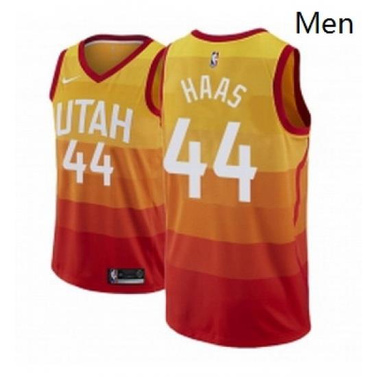 Men NBA 2018 19 Utah Jazz 44 Isaac Haas City Edition Red Jersey