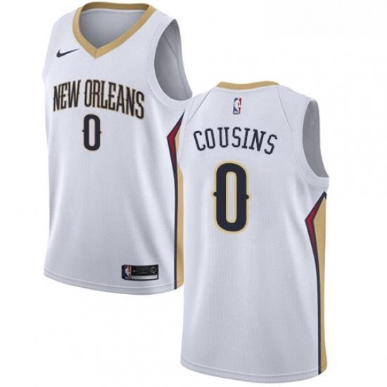 Youth Nike New Orleans Pelicans 0 DeMarcus Cousins Swingman White Home NBA Jersey Association Edition