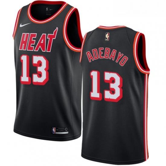 Womens Nike Miami Heat 13 Edrice Adebayo Swingman Black Black Fashion Hardwood Classics NBA Jersey