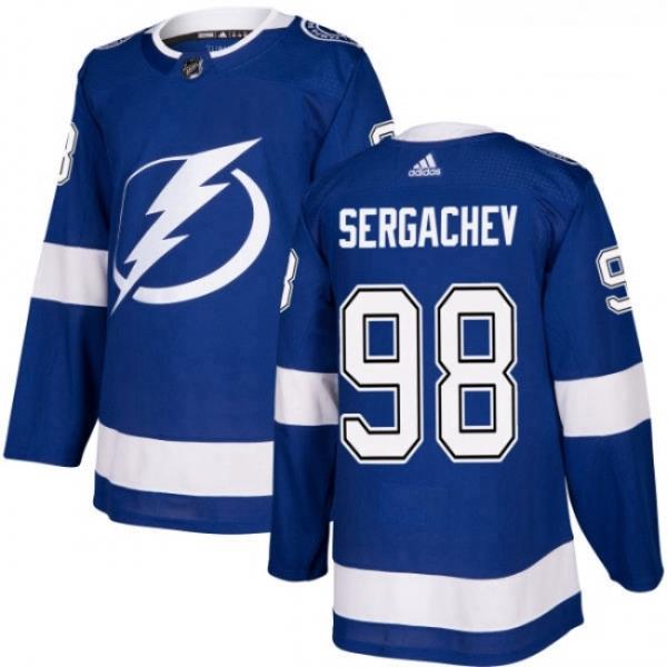 Youth Adidas Tampa Bay Lightning 98 Mikhail Sergachev Authentic Royal Blue Home NHL Jersey