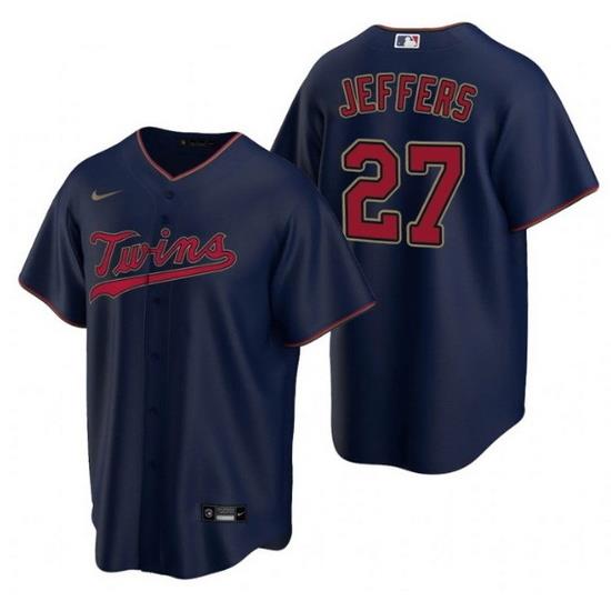 Men Minnesota TWins 27 Ryan Jeffers Navy Cool Base Stitched Jerse