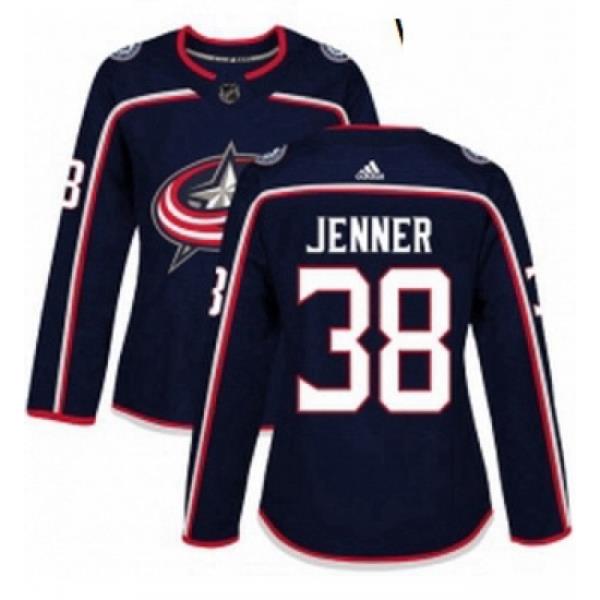 Womens Adidas Columbus Blue Jackets 38 Boone Jenner Authentic Navy Blue Home NHL Jersey