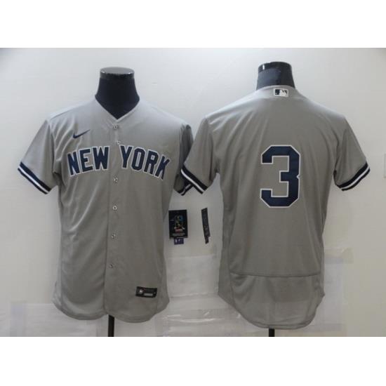 Men Nike NeW York Yankees 3 Babe Ruth Gray MLB Jersey