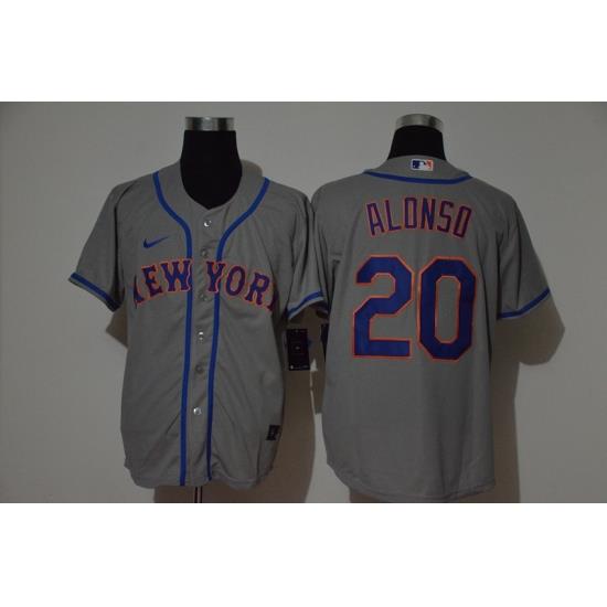 Men NeW York Mets 20 Pete Alonso Gray 2020 Nike Cool Base Jersey