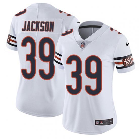 Nike Bears #39 Eddie Jackson White Womens Stitched NFL Vapor Untouchable Limited Jersey