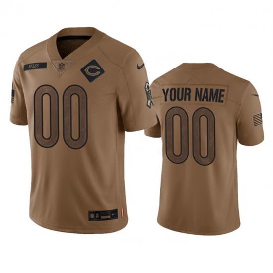 Men Women youth Chicago Bears Active Player Custom 2023 Brown Salute To Service Limited Stitched Football Jersey