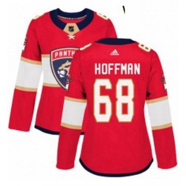 Womens Adidas Florida Panthers 68 Mike Hoffman Authentic Red Home NHL Jersey