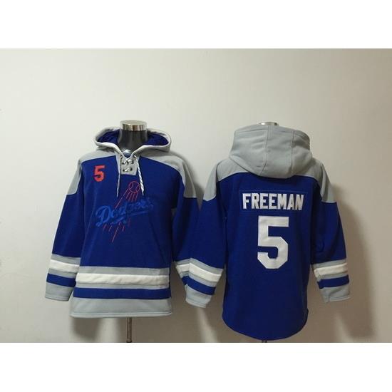Men Los Angeles Dodgers 5 Freddie Freeman Stitched Hoodie