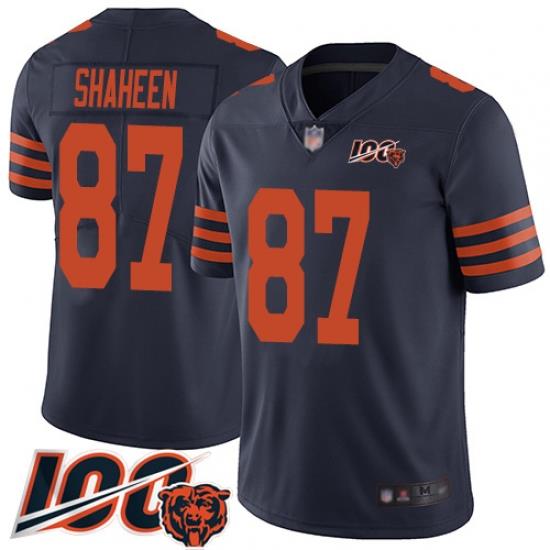 Youth Chicago Bears 87 Adam Shaheen Limited Navy Blue Rush Vapor Untouchable 100th Season Football Jersey