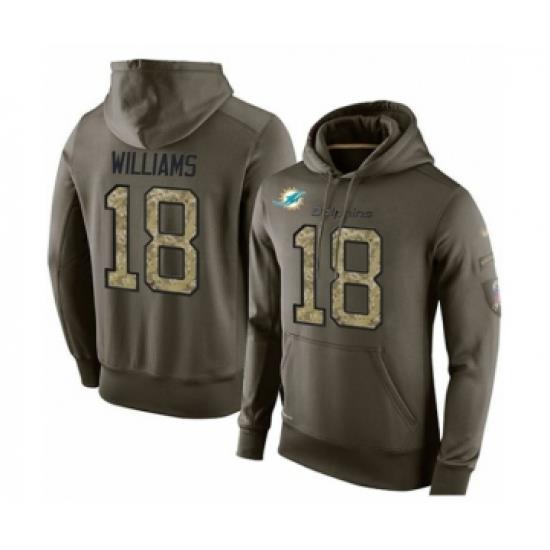 Football Miami Dolphins 18 Preston Williams Green Salute To Service Mens Pullover Hoodie