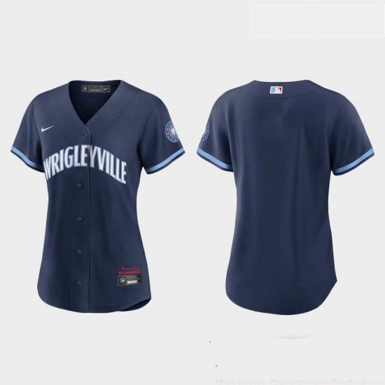 Chicago Cubs Women Nike 2021 City Connect Navy MLB Jersey
