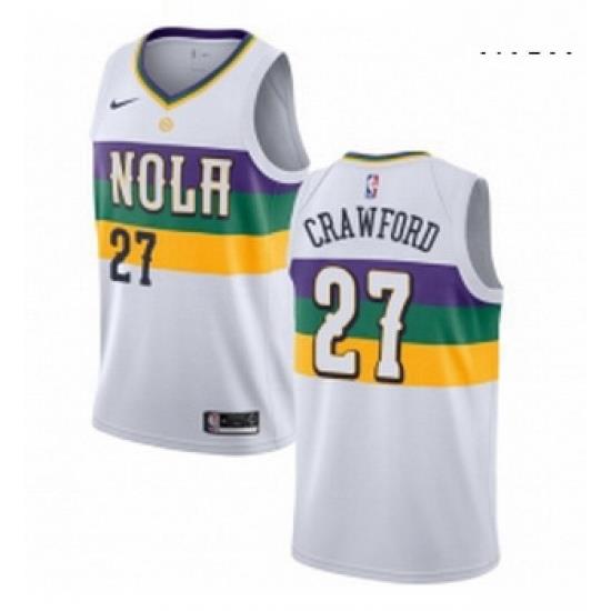 Mens Nike New Orleans Pelicans 27 Jordan Crawford Swingman White NBA Jersey City Edition