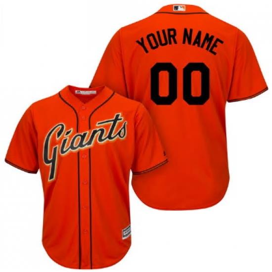 Men Women Youth All Size San Francisco Giants Majestic Orange Alternate 2017 Cool Base Custom Jersey 3