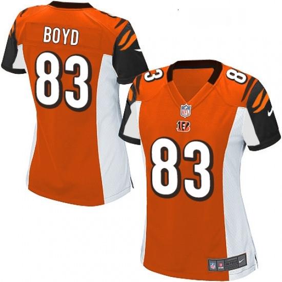 Womens Nike Cincinnati Bengals 83 Tyler Boyd Game Orange Alternate NFL Jersey