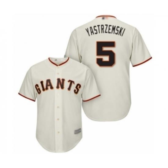 Youth San Francisco Giants #5 Mike Yastrzemski Authentic Cream Home Cool Base Baseball Player Jersey
