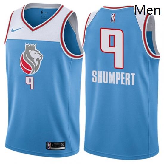 Mens Nike Sacramento Kings 9 Iman Shumpert Swingman Blue NBA Jersey City Edition
