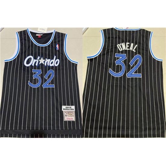 Men Orlando Magic 32 Shaquille O 27Neal Black Stitched Jersey
