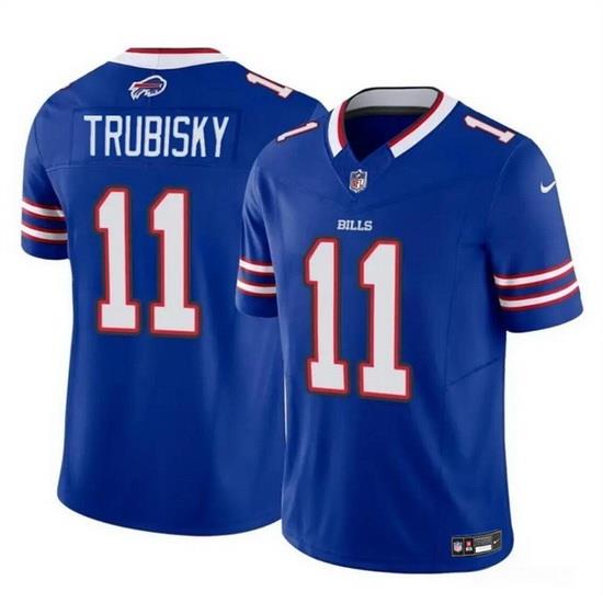 Men Buffalo Bills 11 Mitch Trubisky Blue 2023 F U S E  Vapor Untouchable Limited Stitched Football Jersey