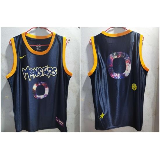 Men Monstars 0 Black Space Jam Stitched Movie Jersey