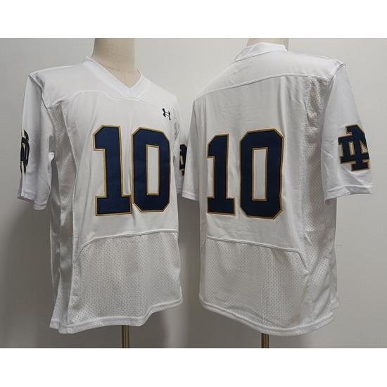 Men Notre Dame Fighting Irish Sam Hartman #10 White 2023 Stitched Jersey no name