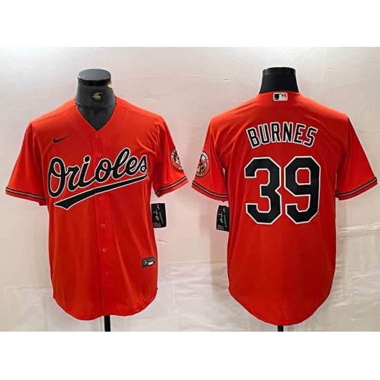 Men Baltimore Orioles 39 Corbin Burnes Orange Cool Base Stitched Jersey