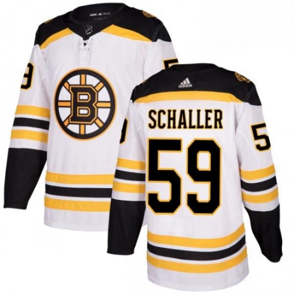 Mens Adidas Boston Bruins 59 Tim Schaller Authentic White Away NHL Jersey