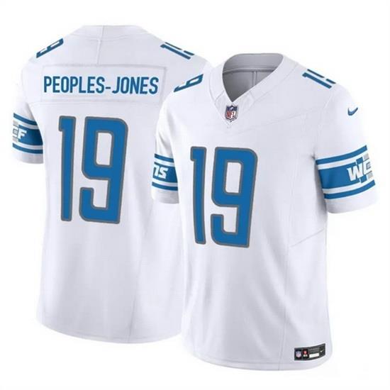 Men Detroit Lions 19 Donovan Peoples Jones White 2023 F U S E  Vapor Untouchable Limited Stitched Jersey