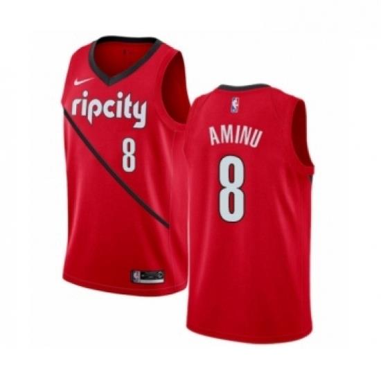 Youth Nike Portland Trail Blazers 8 Al Farouq Aminu Red Swingman Jersey Earned Edition