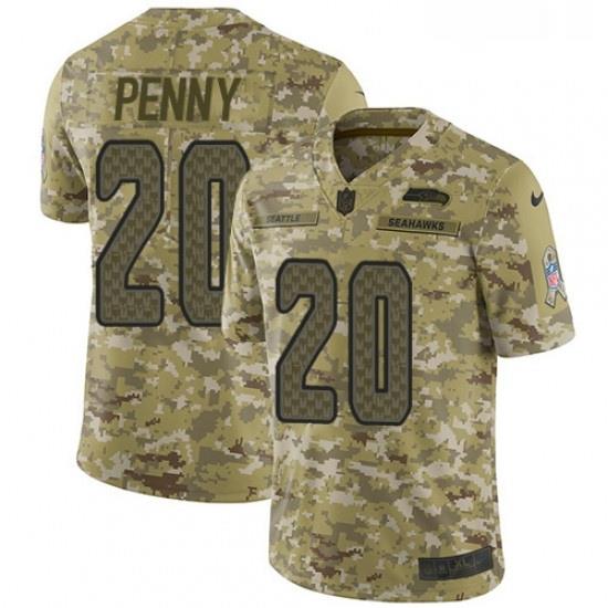 Youth Nike Seattle SeahaWks 20 Rashaad Penny Limited Camo 2018 Salute to Service NFL Jersey