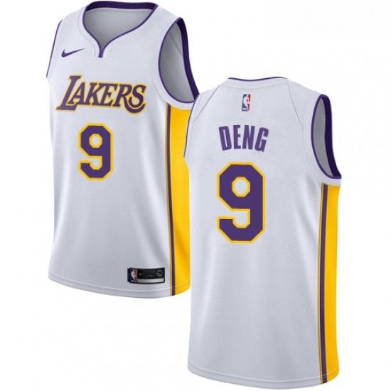Youth Nike Los Angeles Lakers 9 Luol Deng Authentic White NBA Jersey Association Edition