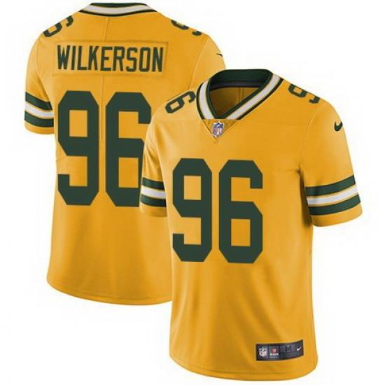 Nike Packers 96 Muhammad Wilkerson Yellow Vapor Untouchable Limited Jersey
