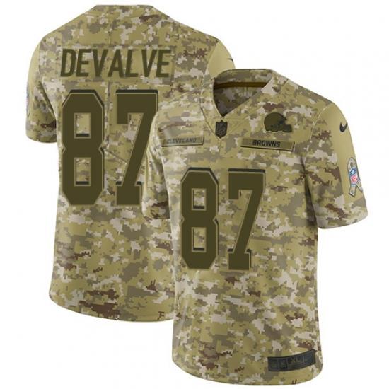 Nike Browns #87 Seth DeValve Camo Men Stitched NFL Limited 2018 Salute To Service Jersey