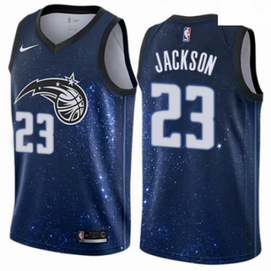 Mens Nike Orlando Magic 23 Justin Jackson Authentic Blue NBA Jersey City Edition