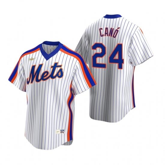 Mens Nike NeW York Mets 24 Robinson Cano White CooperstoWn Collection Home Stitched Baseball Jersey