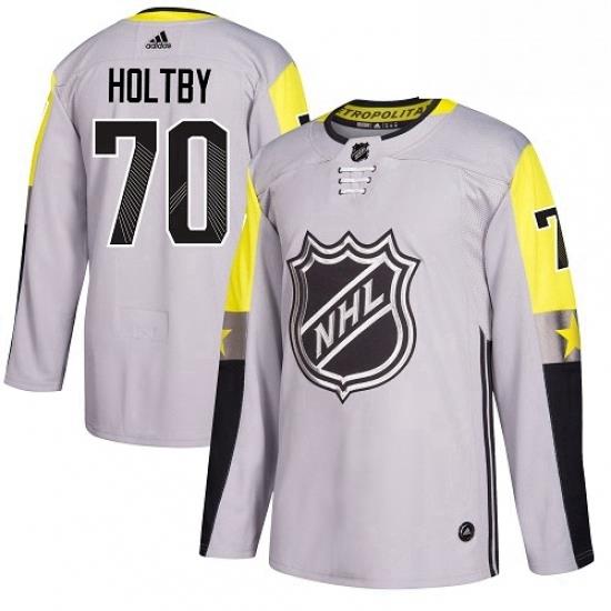 Mens Adidas Washington Capitals 70 Braden Holtby Authentic Gray 2018 All Star Metro Division NHL Jersey