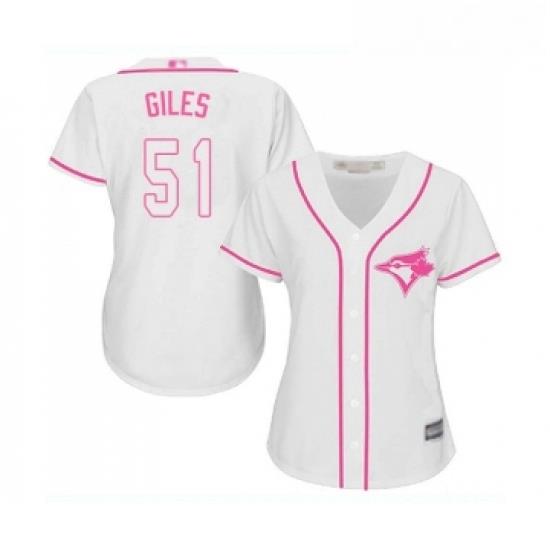 Womens Toronto Blue Jays 51 Ken Giles Replica White Fashion Cool Base Baseball Jersey