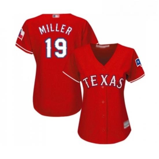 Womens Texas Rangers 19 Shelby Miller Replica Red Alternate Cool Base Baseball Jersey