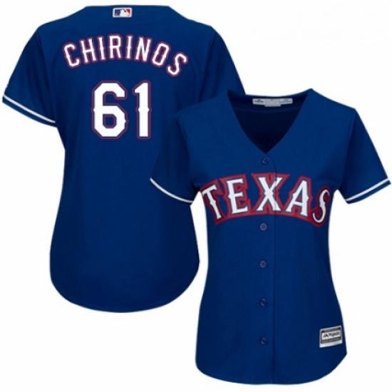 Womens Majestic Texas Rangers 61 Robinson Chirinos Replica Royal Blue Alternate 2 Cool Base MLB Jersey