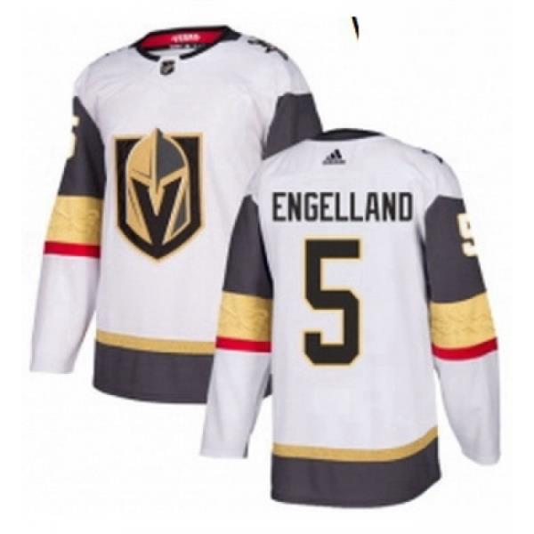 Womens Adidas Vegas Golden Knights 5 Deryk Engelland Authentic White Away NHL Jersey