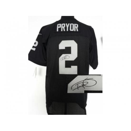 Nike Oakland Raiders 2 Terrelle Pryor Black Elite Signed NFL Jersey