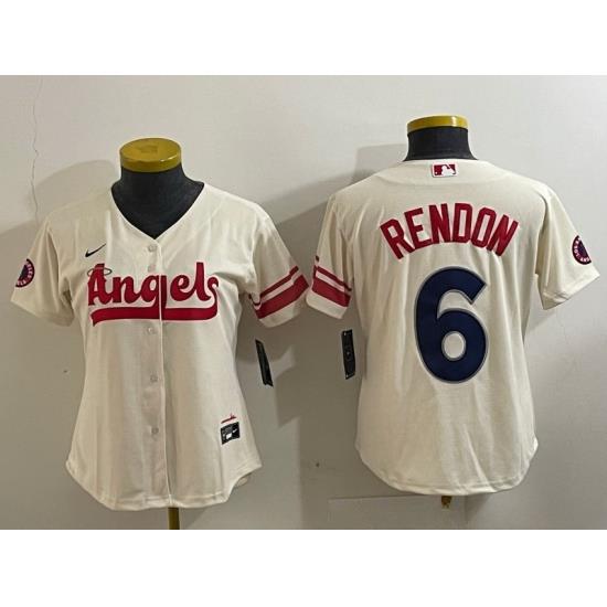 Women Los Angeles Angels 6 Anthony Rendon Cream City Connect Stitched Jersey