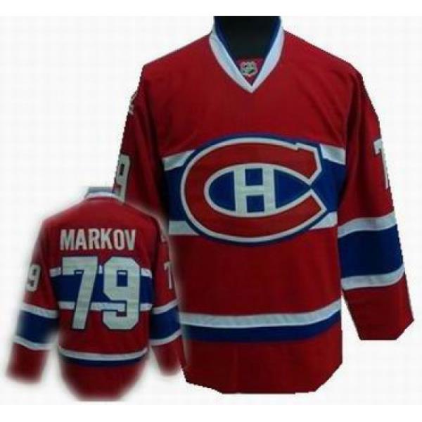 Hockey Montreal Canadiens #79 Andrei Markov Stitched Replithentic New CH red Jersey